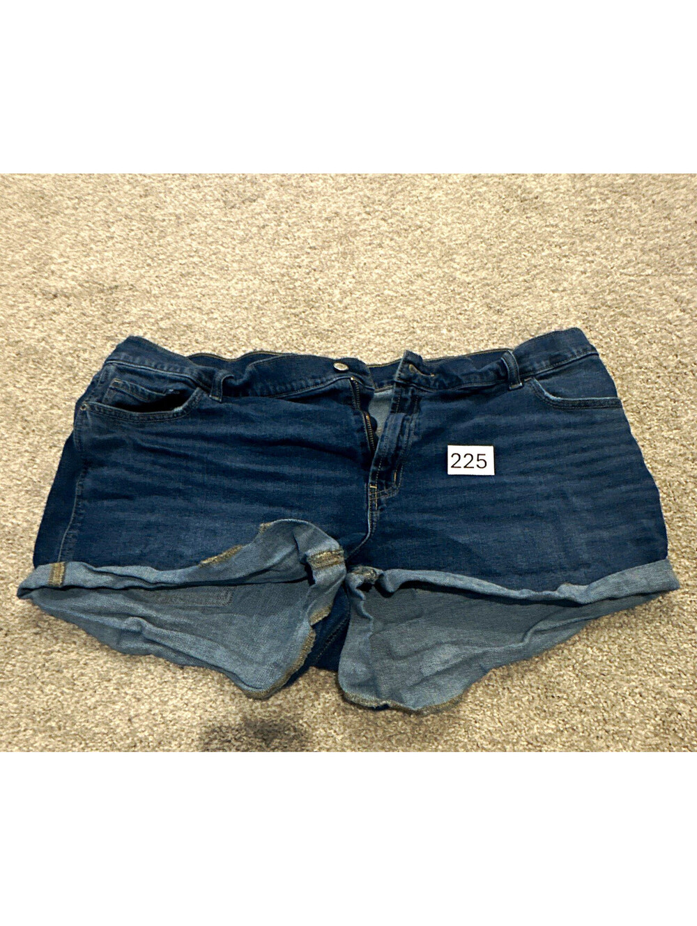 Old Navy Mid-Rise Boyfriend Denim Shorts Womens 20 Blue Dark Wash Cuffed Stretch